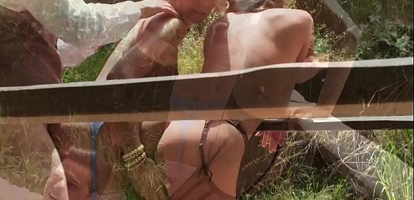  Madelyn Marie And Natasha Marley In A Hot Outdoor Threesome